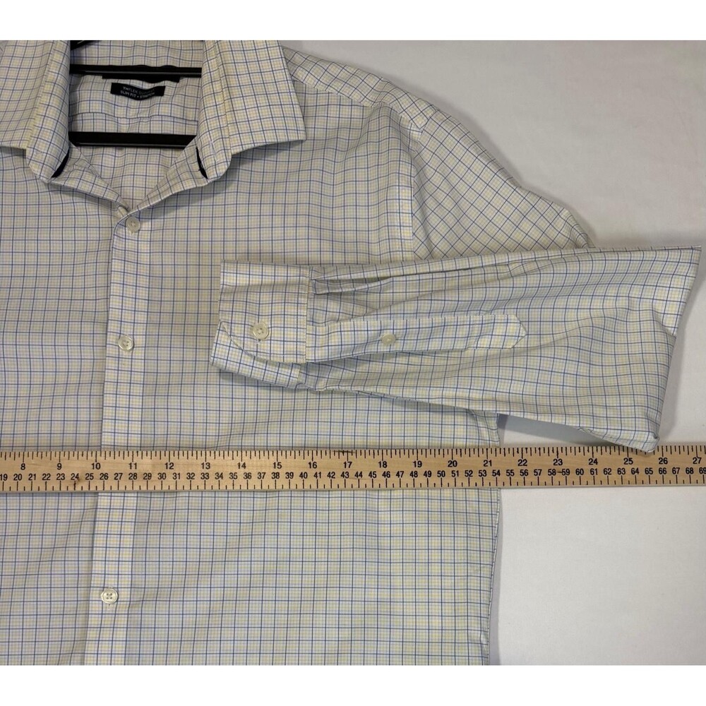 Tommy Hilfiger Men’s Slim Fit Check Dress Shirt Supima Cotton Stretch. - Picture 3 of 7